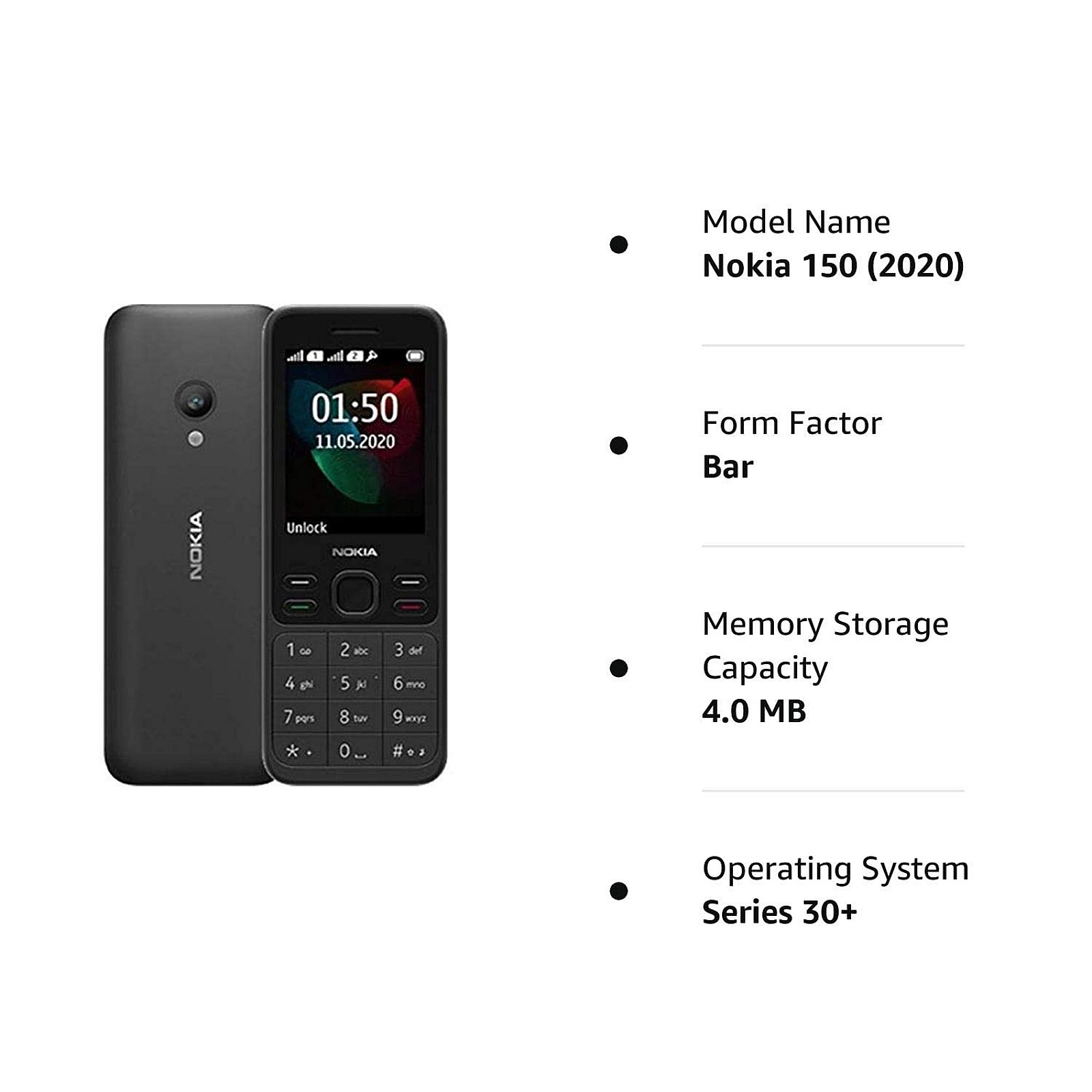 nokia 110 with built in upi app and scan & pay feature, mp3 player, rear camera, long lasting battery, and voice recorder (copy) (copy)