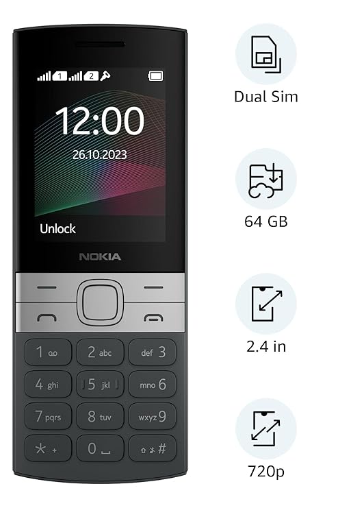 nokia 110 with built in upi app and scan & pay feature, mp3 player, rear camera, long lasting battery, and voice recorder (copy) (copy)